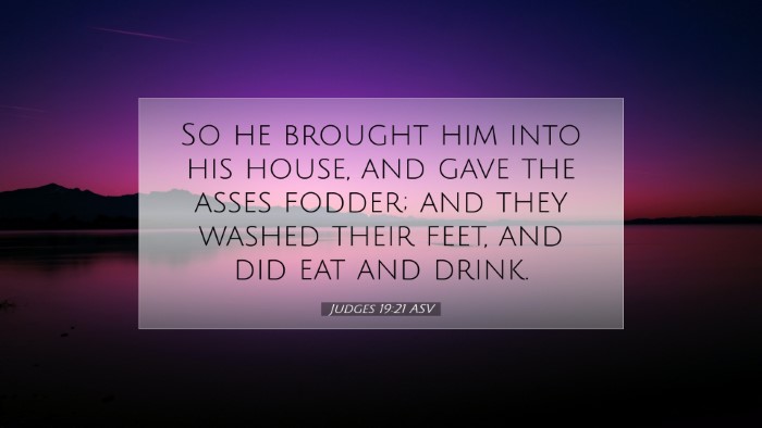 Picture 07 - Judges 19:21 ASV Desktop Wallpaper - So he brought him into his house, and gave the - Desktop Bible Verse Wallpaper
