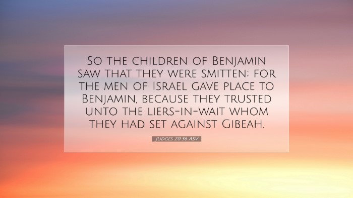 Picture 07 - Judges 20:36 ASV Desktop Wallpaper - So the children of Benjamin saw that they were - Desktop Bible Verse Wallpaper