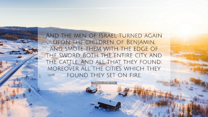 Picture 07 - Judges 20:48 ASV Desktop Wallpaper - And the men of Israel turned again upon the - Desktop Bible Verse Wallpaper