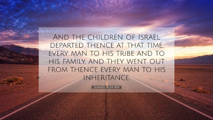 Picture 07 - Judges 21:24 ASV Desktop Wallpaper - And the children of Israel departed thence at - Desktop Bible Verse Wallpaper