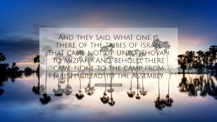 Picture 07 - Judges 21:8 ASV Desktop Wallpaper - And they said, What one is there of the tribes of - Desktop Bible Verse Wallpaper