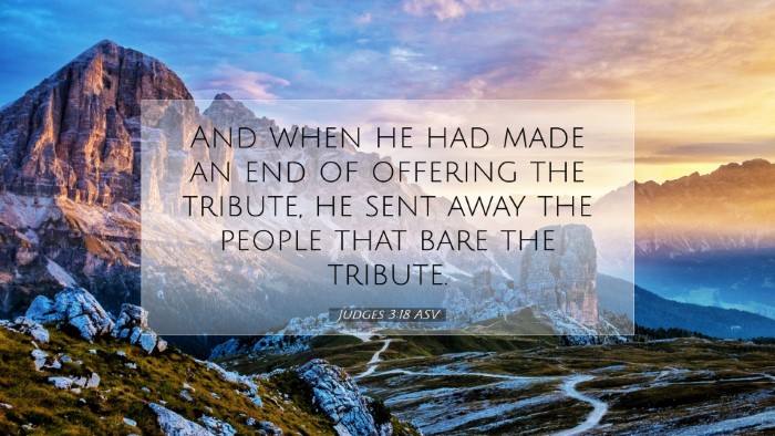 Picture 07 - Judges 3:18 ASV Desktop Wallpaper - And when he had made an end of offering the - Desktop Bible Verse Wallpaper