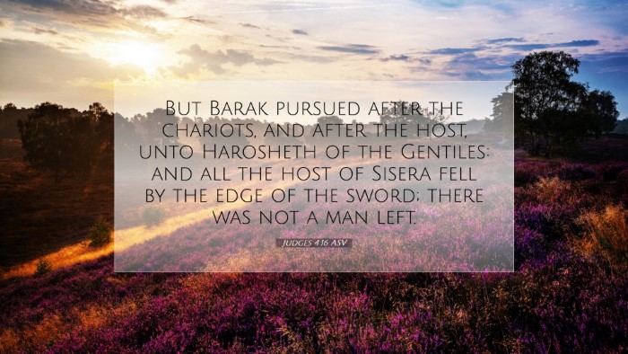 Picture 07 - Judges 4:16 ASV Desktop Wallpaper - But Barak pursued after the chariots, and after - Desktop Bible Verse Wallpaper