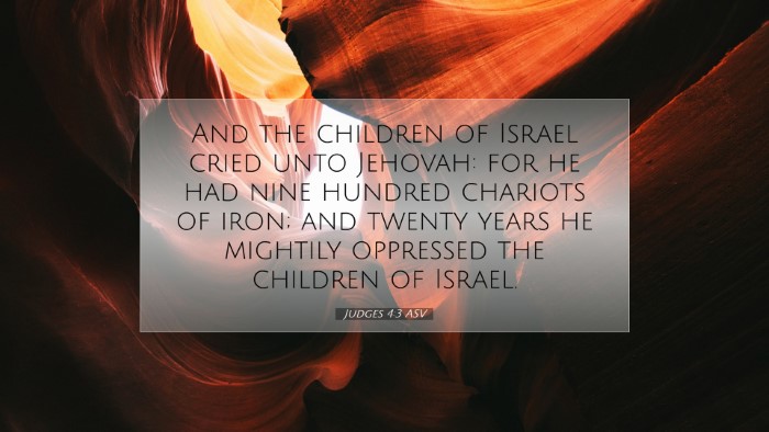 Picture 07 - Judges 4:3 ASV Desktop Wallpaper - And the children of Israel cried unto Jehovah: - Desktop Bible Verse Wallpaper