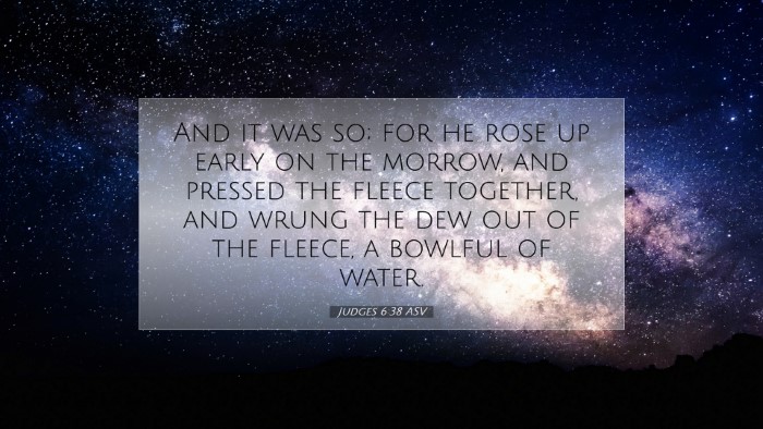 Picture 07 - Judges 6:38 ASV Desktop Wallpaper - And it was so; for he rose up early on the - Desktop Bible Verse Wallpaper