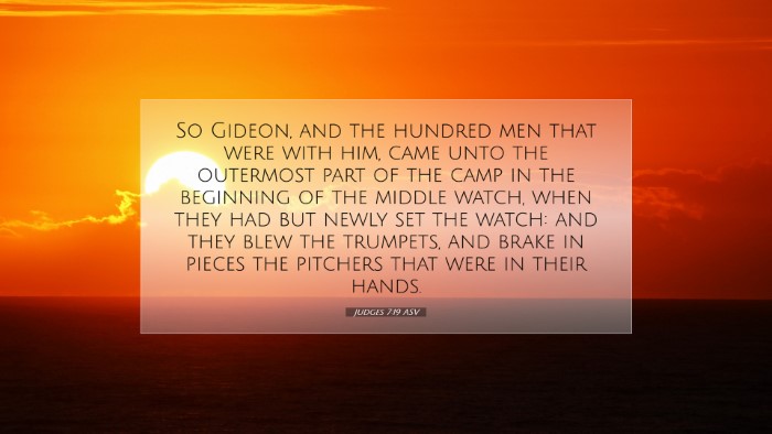 Picture 07 - Judges 7:19 ASV Desktop Wallpaper - So Gideon, and the hundred men that were with - Desktop Bible Verse Wallpaper