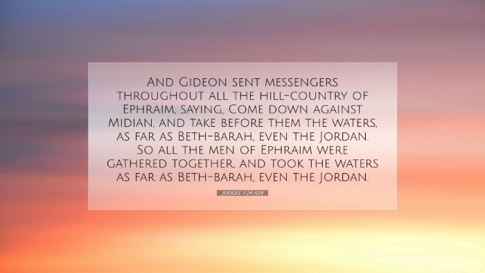 Picture 07 - Judges 7:24 ASV Desktop Wallpaper - And Gideon sent messengers throughout all the - Desktop Bible Verse Wallpaper
