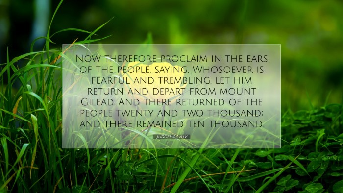 Picture 07 - Judges 7:3 ASV Desktop Wallpaper - Now therefore proclaim in the ears of the people, - Desktop Bible Verse Wallpaper