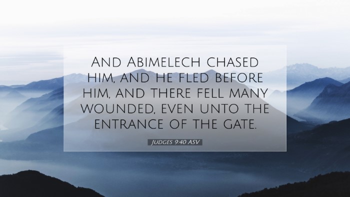 Picture 07 - Judges 9:40 ASV Desktop Wallpaper - And Abimelech chased him, and he fled before him, - Desktop Bible Verse Wallpaper
