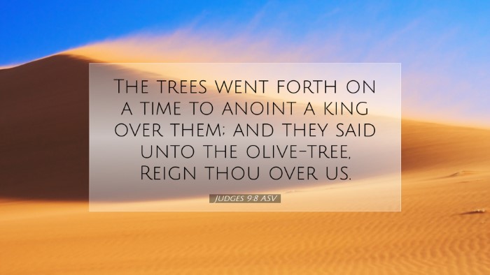 Picture 07 - Judges 9:8 ASV Desktop Wallpaper - The trees went forth on a time to anoint a king - Desktop Bible Verse Wallpaper