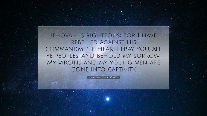 Picture 07 - Lamentations 1:18 ASV Desktop Wallpaper - Jehovah is righteous; for I have rebelled against - Desktop Bible Verse Wallpaper