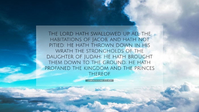Picture 07 - Lamentations 2:2 ASV Desktop Wallpaper - The Lord hath swallowed up all the habitations of - Desktop Bible Verse Wallpaper