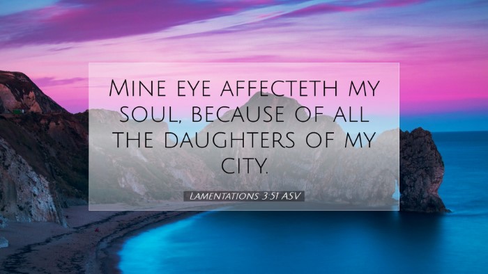 Picture 07 - Lamentations 3:51 ASV Desktop Wallpaper - Mine eye affecteth my soul, because of all the - Desktop Bible Verse Wallpaper