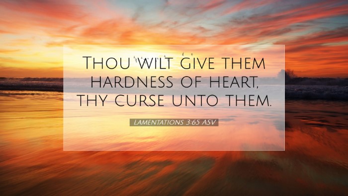 Picture 07 - Lamentations 3:65 ASV Desktop Wallpaper - Thou wilt give them hardness of heart, thy curse - Desktop Bible Verse Wallpaper