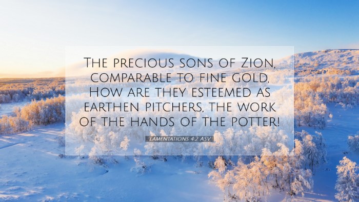 Picture 07 - Lamentations 4:2 ASV Desktop Wallpaper - The precious sons of Zion, comparable to fine - Desktop Bible Verse Wallpaper