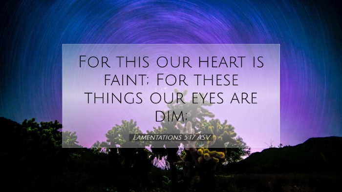 Picture 07 - Lamentations 5:17 ASV Desktop Wallpaper - For this our heart is faint; For these things our - Desktop Bible Verse Wallpaper