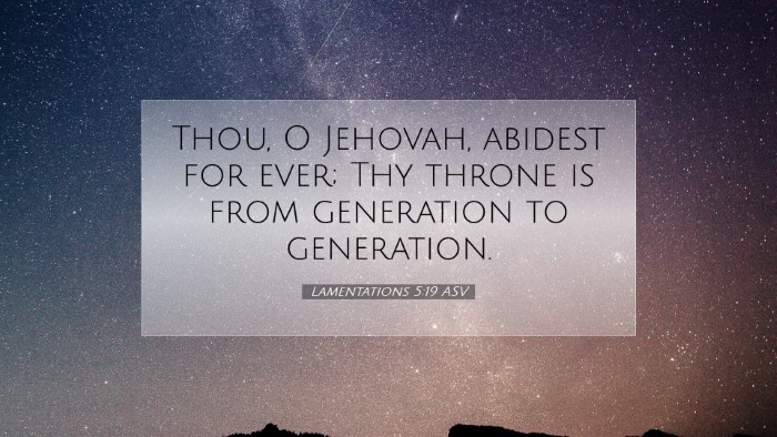 Picture 07 - Lamentations 5:19 ASV Desktop Wallpaper - Thou, O Jehovah, abidest for ever; Thy throne is - Desktop Bible Verse Wallpaper
