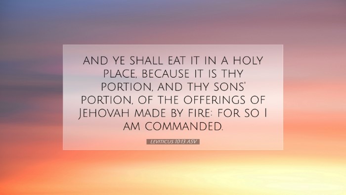 Picture 07 - Leviticus 10:13 ASV Desktop Wallpaper - and ye shall eat it in a holy place, because it - Desktop Bible Verse Wallpaper