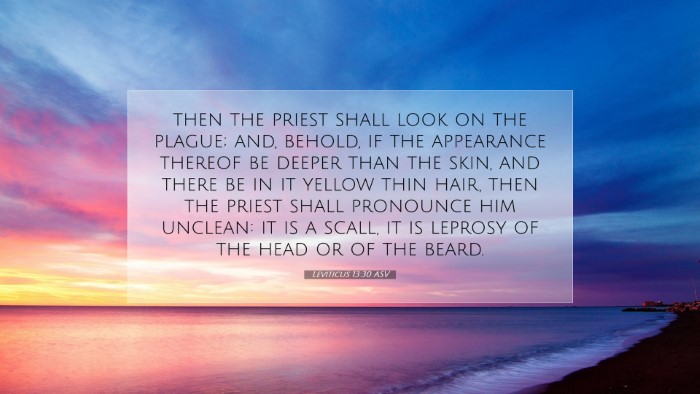 Picture 07 - Leviticus 13:30 ASV Desktop Wallpaper - then the priest shall look on the plague; and, - Desktop Bible Verse Wallpaper
