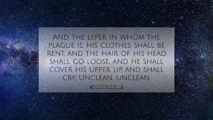 Picture 07 - Leviticus 13:45 ASV Desktop Wallpaper - And the leper in whom the plague is, his clothes - Desktop Bible Verse Wallpaper