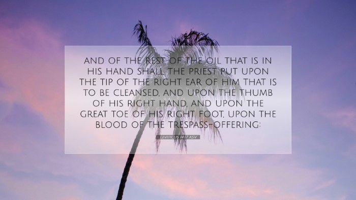 Picture 07 - Leviticus 14:17 ASV Desktop Wallpaper - and of the rest of the oil that is in his hand - Desktop Bible Verse Wallpaper