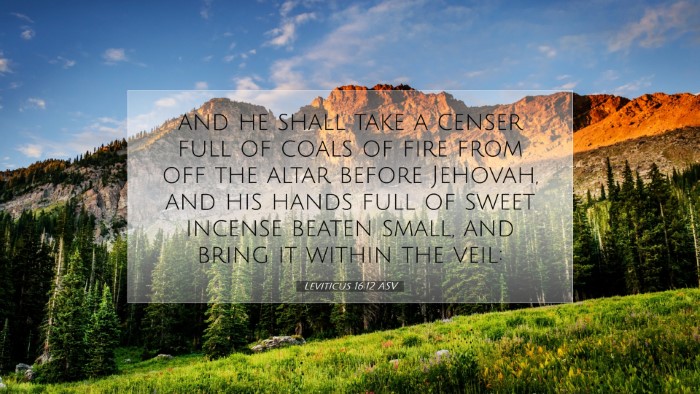 Picture 07 - Leviticus 16:12 ASV Desktop Wallpaper - and he shall take a censer full of coals of fire - Desktop Bible Verse Wallpaper