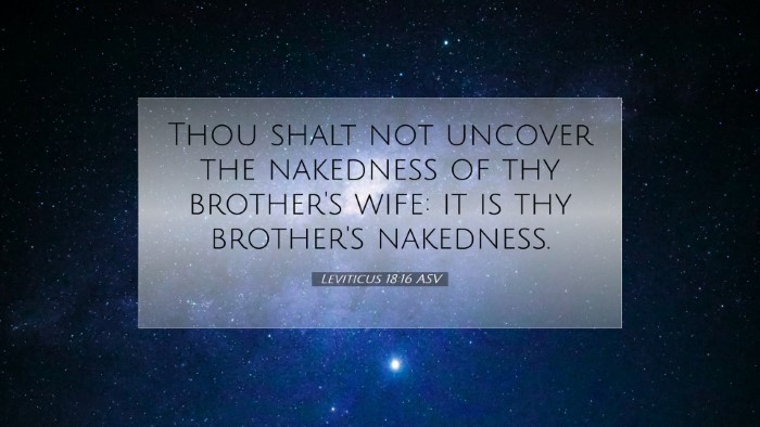 Picture 07 - Leviticus 18:16 ASV Desktop Wallpaper - Thou shalt not uncover the nakedness of thy - Desktop Bible Verse Wallpaper