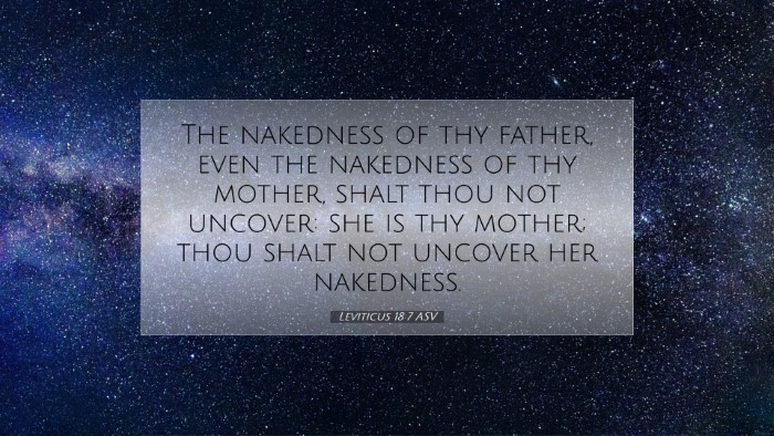 Picture 07 - Leviticus 18:7 ASV Desktop Wallpaper - The nakedness of thy father, even the nakedness - Desktop Bible Verse Wallpaper