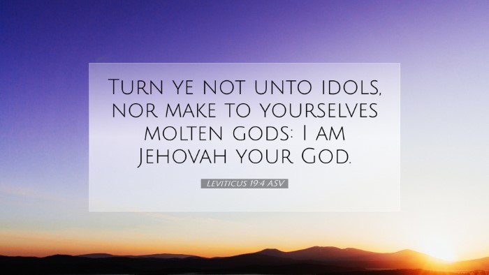 Picture 07 - Leviticus 19:4 ASV Desktop Wallpaper - Turn ye not unto idols, nor make to yourselves - Desktop Bible Verse Wallpaper