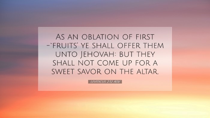 Picture 07 - Leviticus 2:12 ASV Desktop Wallpaper - As an oblation of first -`fruits' ye shall offer - Desktop Bible Verse Wallpaper