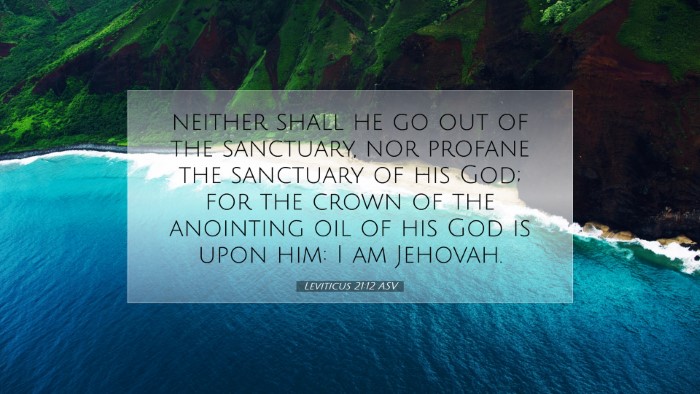 Picture 07 - Leviticus 21:12 ASV Desktop Wallpaper - neither shall he go out of the sanctuary, nor - Desktop Bible Verse Wallpaper