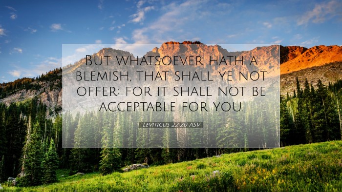 Picture 07 - Leviticus 22:20 ASV Desktop Wallpaper - But whatsoever hath a blemish, that shall ye not - Desktop Bible Verse Wallpaper