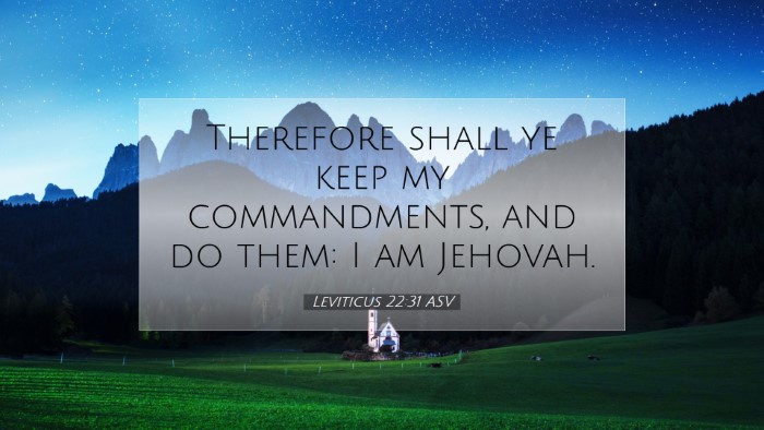 Picture 07 - Leviticus 22:31 ASV Desktop Wallpaper - Therefore shall ye keep my commandments, and do - Desktop Bible Verse Wallpaper