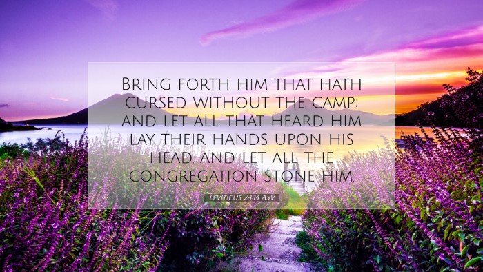 Picture 07 - Leviticus 24:14 ASV Desktop Wallpaper - Bring forth him that hath cursed without the - Desktop Bible Verse Wallpaper