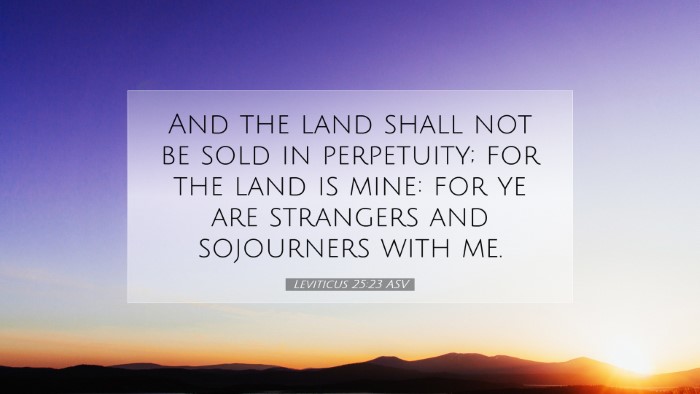 Picture 07 - Leviticus 25:23 ASV Desktop Wallpaper - And the land shall not be sold in perpetuity; for - Desktop Bible Verse Wallpaper