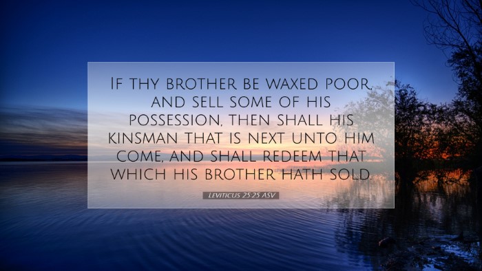 Picture 07 - Leviticus 25:25 ASV Desktop Wallpaper - If thy brother be waxed poor, and sell some of - Desktop Bible Verse Wallpaper