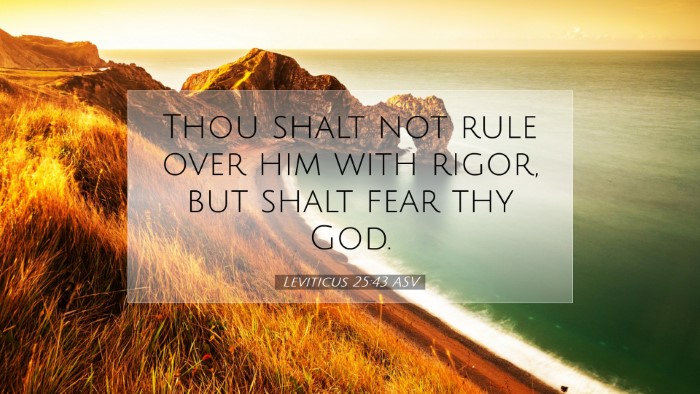 Picture 07 - Leviticus 25:43 ASV Desktop Wallpaper - Thou shalt not rule over him with rigor, but - Desktop Bible Verse Wallpaper