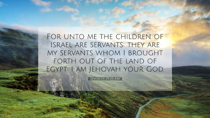 Picture 07 - Leviticus 25:55 ASV Desktop Wallpaper - For unto me the children of Israel are servants; - Desktop Bible Verse Wallpaper