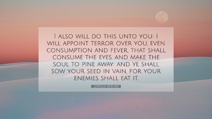 Picture 07 - Leviticus 26:16 ASV Desktop Wallpaper - I also will do this unto you: I will appoint - Desktop Bible Verse Wallpaper