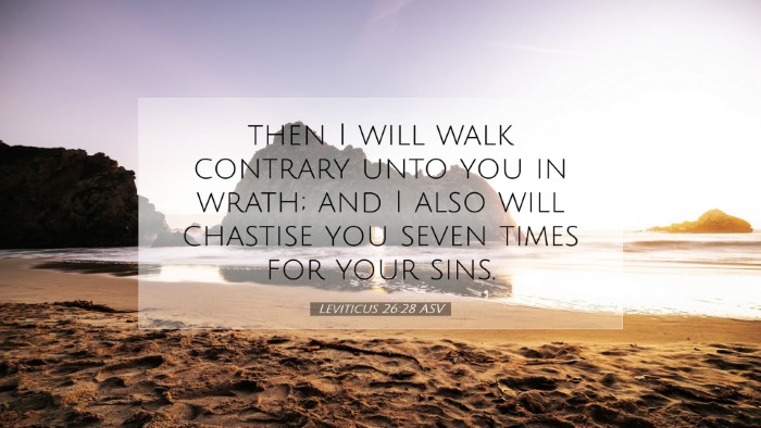 Picture 07 - Leviticus 26:28 ASV Desktop Wallpaper - then I will walk contrary unto you in wrath; and - Desktop Bible Verse Wallpaper