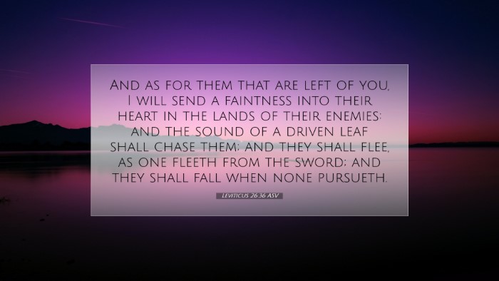 Picture 07 - Leviticus 26:36 ASV Desktop Wallpaper - And as for them that are left of you, I will send - Desktop Bible Verse Wallpaper