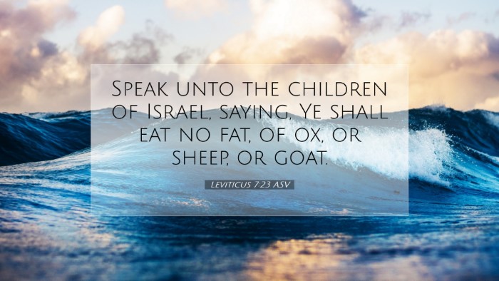 Picture 07 - Leviticus 7:23 ASV Desktop Wallpaper - Speak unto the children of Israel, saying, Ye - Desktop Bible Verse Wallpaper
