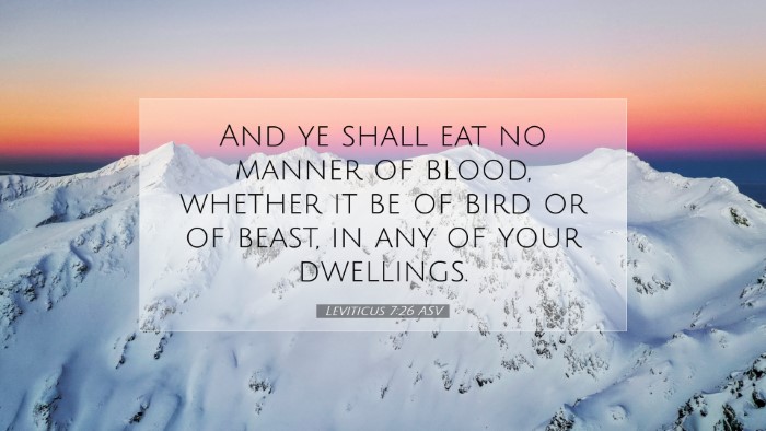 Picture 07 - Leviticus 7:26 ASV Desktop Wallpaper - And ye shall eat no manner of blood, whether it - Desktop Bible Verse Wallpaper