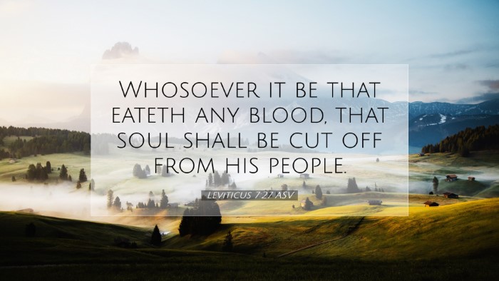 Picture 07 - Leviticus 7:27 ASV Desktop Wallpaper - Whosoever it be that eateth any blood, that soul - Desktop Bible Verse Wallpaper