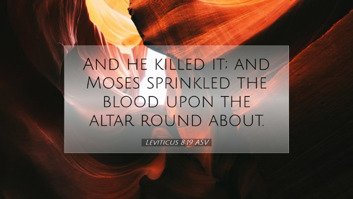 Picture 07 - Leviticus 8:19 ASV Desktop Wallpaper - And he killed it; and Moses sprinkled the blood - Desktop Bible Verse Wallpaper