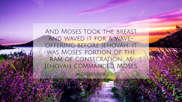 Picture 07 - Leviticus 8:29 ASV Desktop Wallpaper - And Moses took the breast, and waved it for a - Desktop Bible Verse Wallpaper