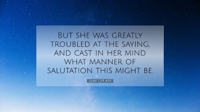 Picture 07 - Luke 1:29 ASV Desktop Wallpaper - But she was greatly troubled at the saying, and - Desktop Bible Verse Wallpaper