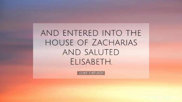 Picture 07 - Luke 1:40 ASV Desktop Wallpaper - and entered into the house of Zacharias and - Desktop Bible Verse Wallpaper