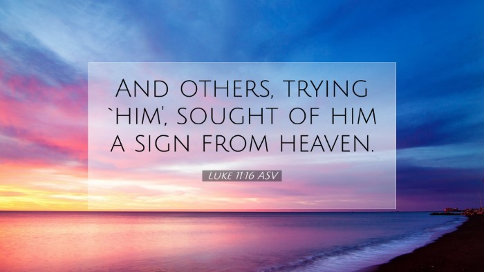 Picture 07 - Luke 11:16 ASV Desktop Wallpaper - And others, trying `him', sought of him a sign - Desktop Bible Verse Wallpaper