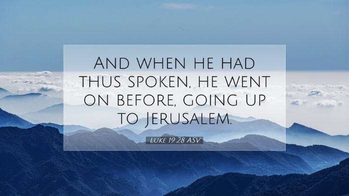 Picture 07 - Luke 19:28 ASV Desktop Wallpaper - And when he had thus spoken, he went on before, - Desktop Bible Verse Wallpaper